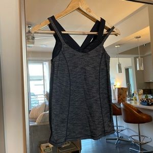 Grey Lululemon Top with Built In Bra, Size 2